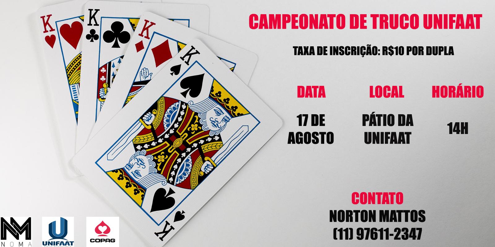 Campeonato de Truco será realizado na UNIFAAT