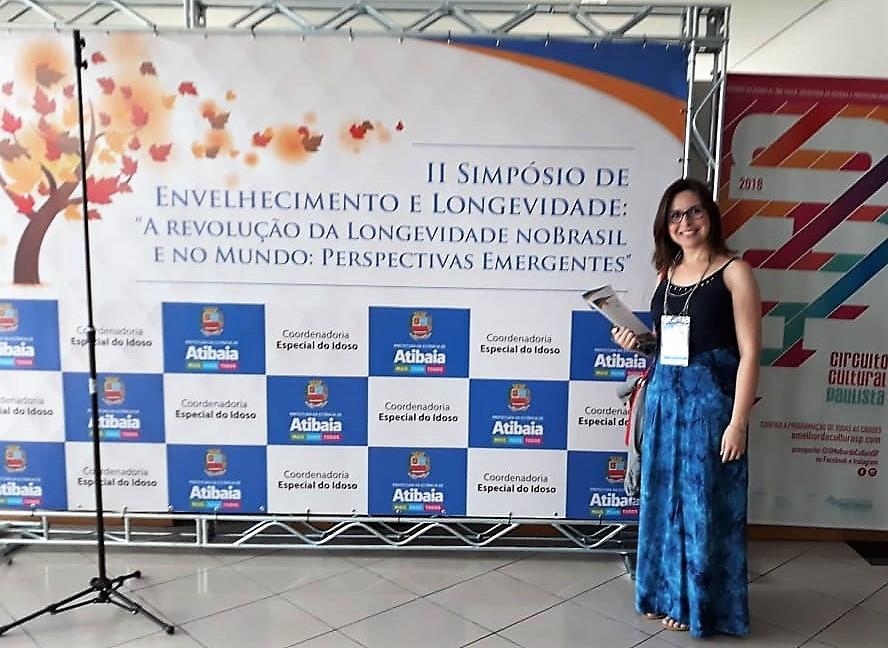 Aluna egressa da UNIFAAT participa do II Simpósio de Envelhecimento e Longevidade de Atibaia