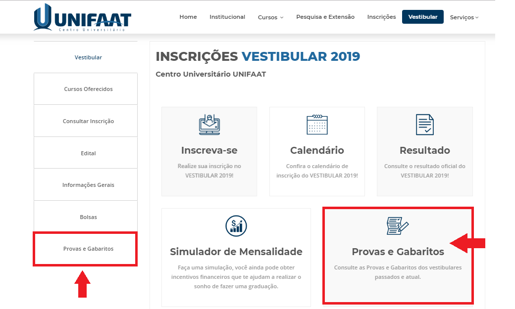 Confira o gabarito do Vestibular 2019