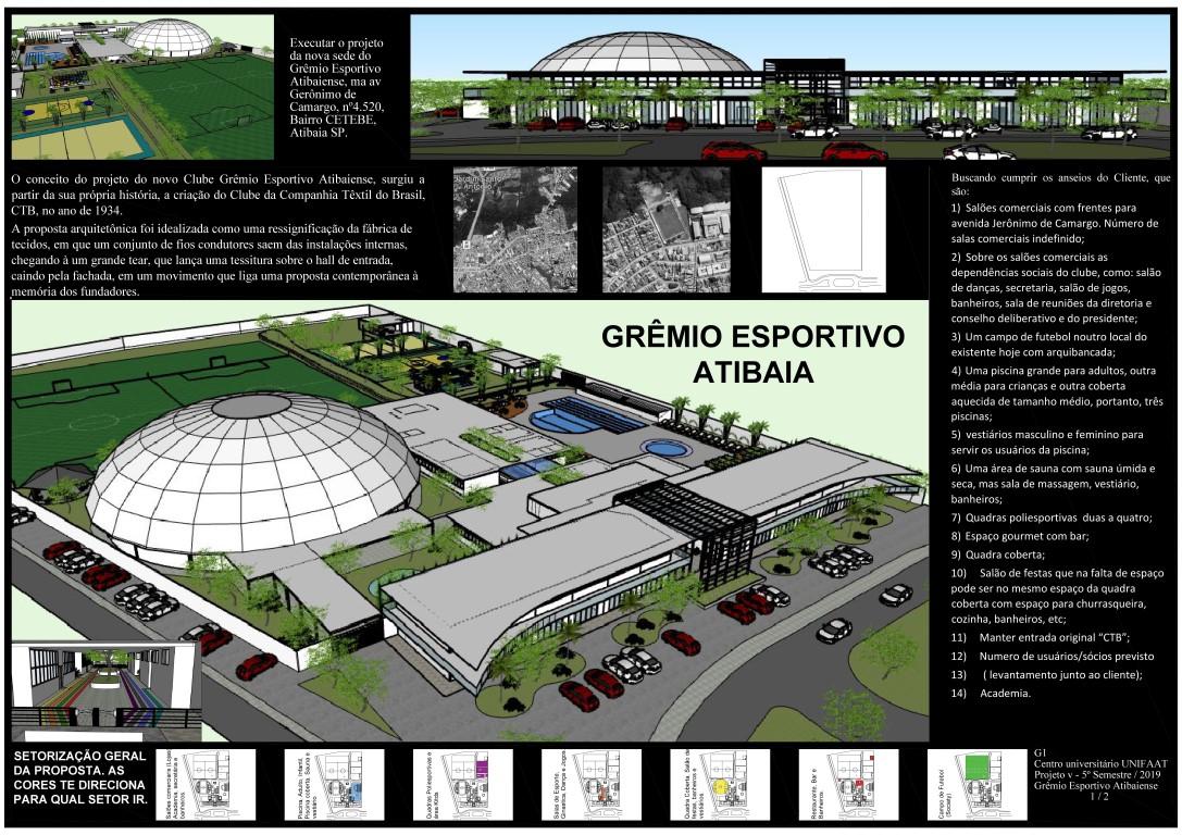 Projeto da nova sede do Grêmio Esportivo Atibaiense tem assinatura de alunos do curso de Arquitetura e Urbanismo