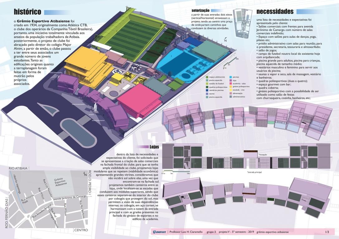 Projeto da nova sede do Grêmio Esportivo Atibaiense tem assinatura de alunos do curso de Arquitetura e Urbanismo